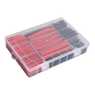 300Pcs 3:1 Dual Wall Adhesive Heat Shrink Tubing 10 Sizes 2 Color Kit Black Red