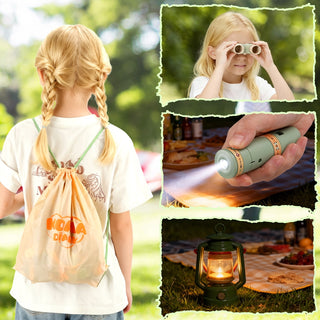 42Pcs Camping Pretend Play Tent Indoor and Outdoor Gift for Boys Girls Oil Lantern Binoculars Kids Camping Set with Tent Toy Campfire