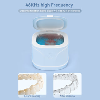 Ultrasonic Jewelry &amp; Retainer Cleaner, 46 kHz, 5‑Min Timer, 220 ml SUS304