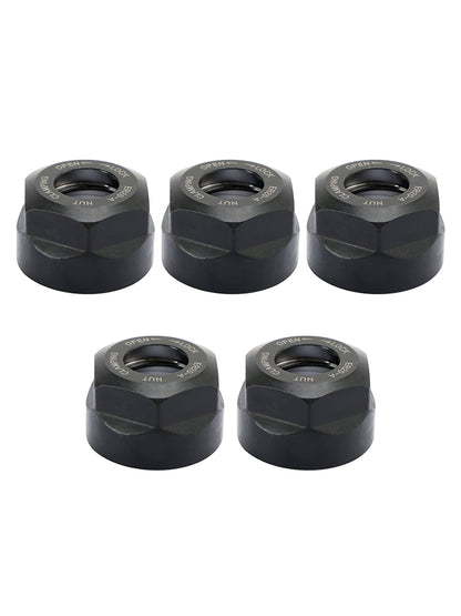 5Pcs ER20-A Type Collet Clamping Nut For ER CNC Milling Chuck Holder Lathe Black