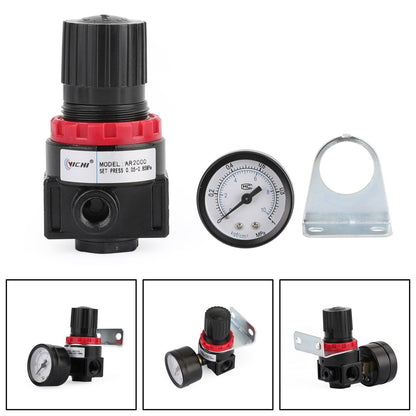 Air Control Compressor Pressure Gauge Relief Regulating Regulator Valve AR2000 Generic