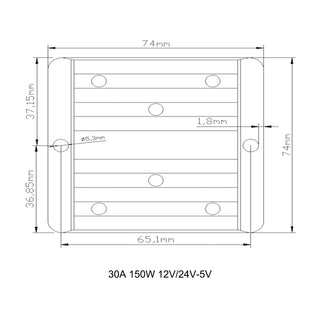 WaterProof 12V/24V to 5V 30A 150W Step Down DC/DC Power Converter Regulator