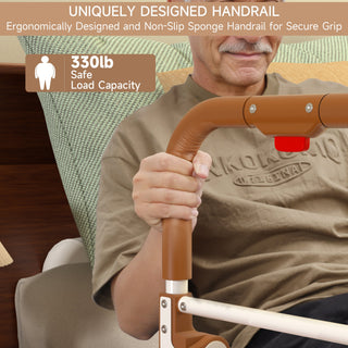 Bed Assist Rail w/ Non-Slip Handle & Storage Pouch Fits 350 LBS Bed Rails