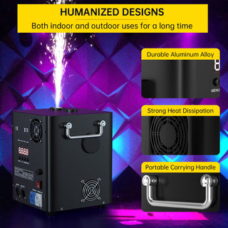 700W Large Cold Spark Firework Machine – DMX Stage DJ Event Party Effect with Remote Control
