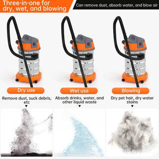 Topteng Wet Dry Blow Three Uses 10 Gallon 3200w 8 Peak Hp Stainless Steel Vacuum Cleaner