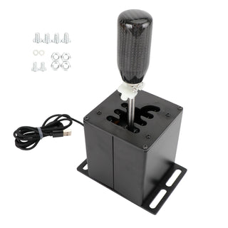 6+R USB Simulator H Gear shifter for Logitech T300RS/GT Steering Wheel PC Black