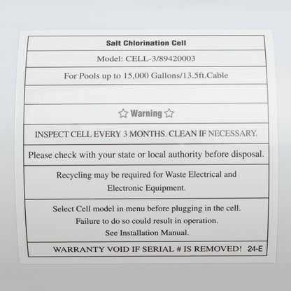 W3T-Cell-3 TurboCell Salt Chlorination Cell for Hayward up to 15000 Gallons