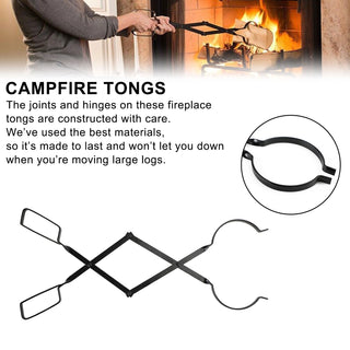 26 Inch Firewood Tongs Firewood Handling Tool Camping Fireplace