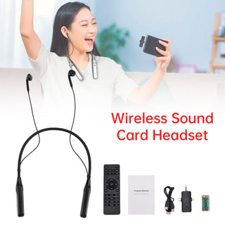 Wireless Sound Card Complete Neckband Live Streaming Earphones for Phone PC TV