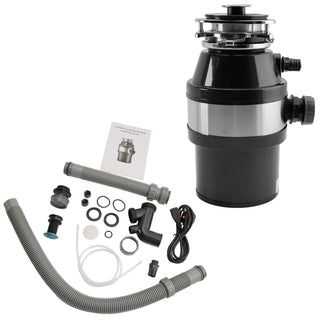 Garbage Disposal 3/4 HP 2800 RPM Under Sink Kitchen Food Waste Disposer w/ Plug