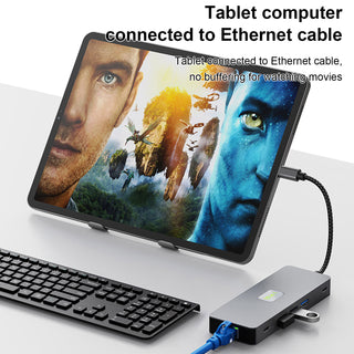 10 in 1 TYPE-C to RJ45  Gigabit USB 3.0  HDMI SD/TF PD100W USB-C Data MacBook