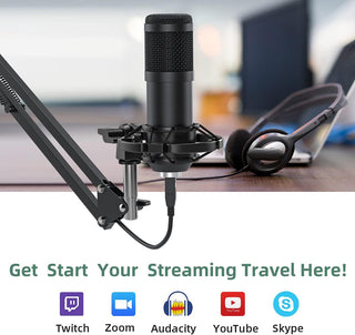 BM800 USB Condenser Microphone for PC Studio Microphone Kit Streaming Gaming