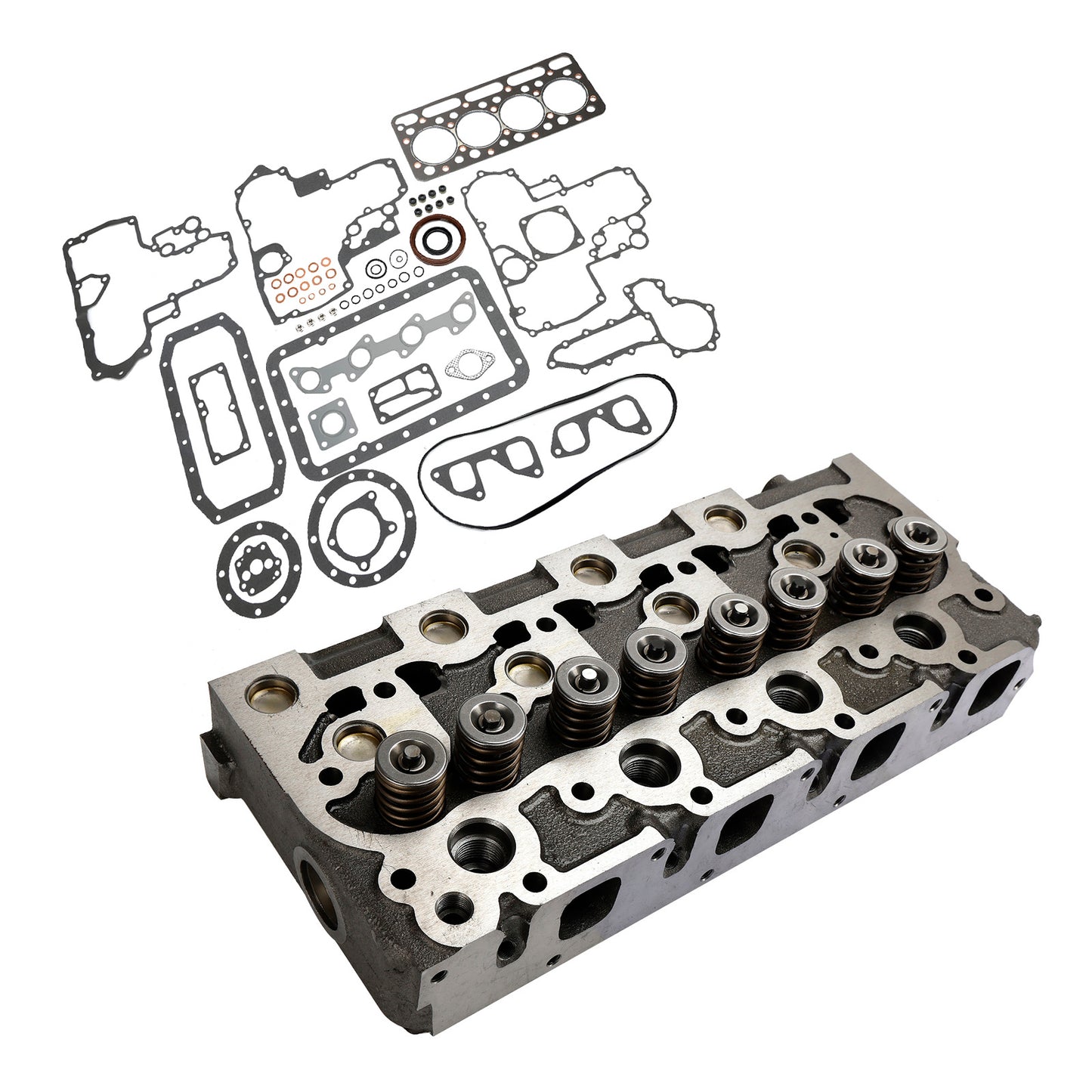 Complete Cylinder Head & Gasket Kit for Kubota V1902 Engine - Fits Bobcat, New Holland, Thomas Skid-Steer Loaders