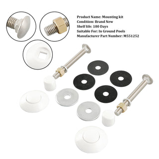 White Diving Board Mount kit 67-209-909-SS 5-1/2“Bolts 1-1/4&2”f/w