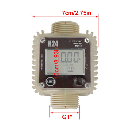 K24 Turbine Digital Diesel Oil Fuel Flow Meter Tester For Chemicals Liquid Water Generic