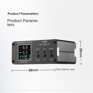 1.8MHz-54MHz Standing Wave Meter 240*240 Full Color Display 0.5-120W Power meter