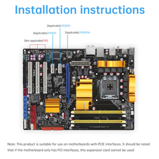 HUB PCIE to USB2.0 Expansion Card Moschip Desktop Adapter Card 4PIN Power Supply