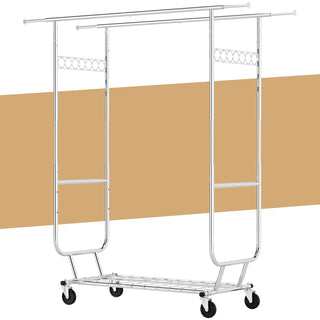 660lbs Clothing Racks with Wheels Heavy Duty Clothes Rack Metal Clothes Storage Portable Closet