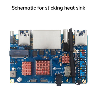 Orange Pi RV2 Radiator Development Board Pure Copper Heat Sink w Adhesive Cooler