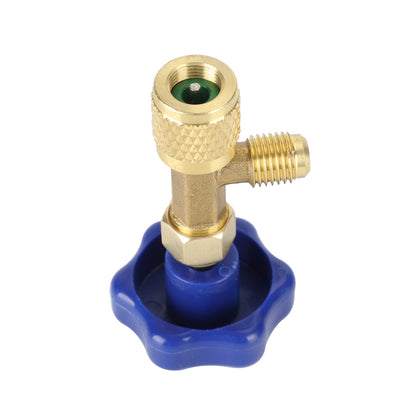 1/4 Sae Air Conditioning A/C Refrigerant Brass Can Tap Valve Opener Blue