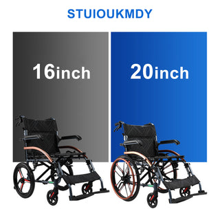 Easy-to-Fold Adjustable Footrests and Eco-Friendly Oxford Fabric Seat – Lightweight Hand-Push Aluminum Alloy Frame Wheelchair with Magnesium Alloy Wheels and Comfortable for Travel