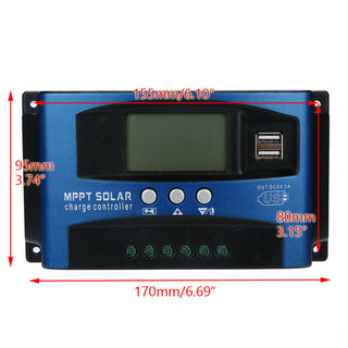 MPPT Auto Focus 12V-24V Dual USB Solar Panel Regulator Charge Controller 30A