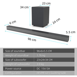 Bluetooth Subwoofer Audio Wireless Home Theater Soundbar Echo Wall Speaker