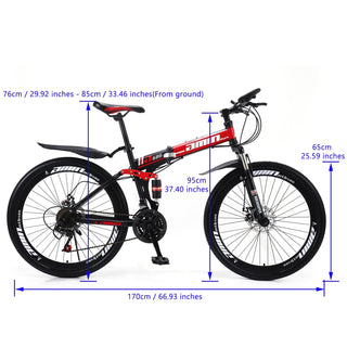 26-Inch Folding Mountain Bike – Full Suspension MTB for Adults