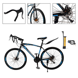 26 inch 27 Speed Road Bike Racing Bicycle Carbon Steel 700C For Adult