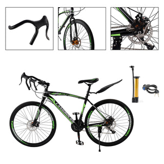27-Speed Road Bike with Disc Brakes & Stylish Suspension 26"