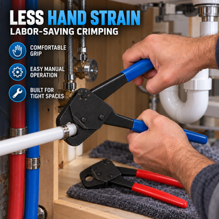 2PCS PEX Crimping Tool Set – 1/2" & 3/4" with Go/No-Go Gauges