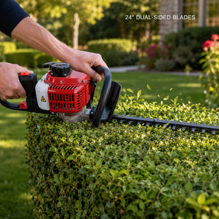 24" Double Sided Blade 26cc Gas Hedge Trimmer Recoil Gasoline Trim Blade