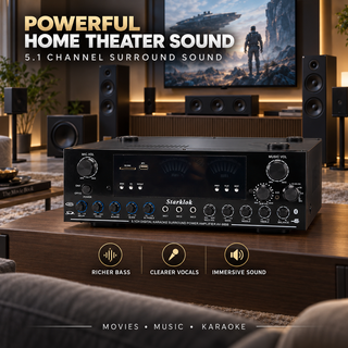 3000W Stereo HiFi Power Amplifier 5.1-Channel Home Karaoke Bluetooth Amplifier