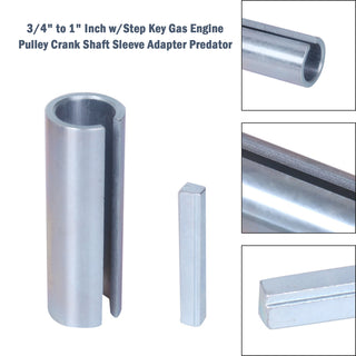 3/4“ to 1” Inch w/Step Key Gas Engine Pulley Crank Shaft Sleeve Adapter Predator