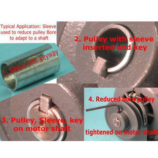 3/4“ to 1” Inch w/Step Key Gas Engine Pulley Crank Shaft Sleeve Adapter Predator