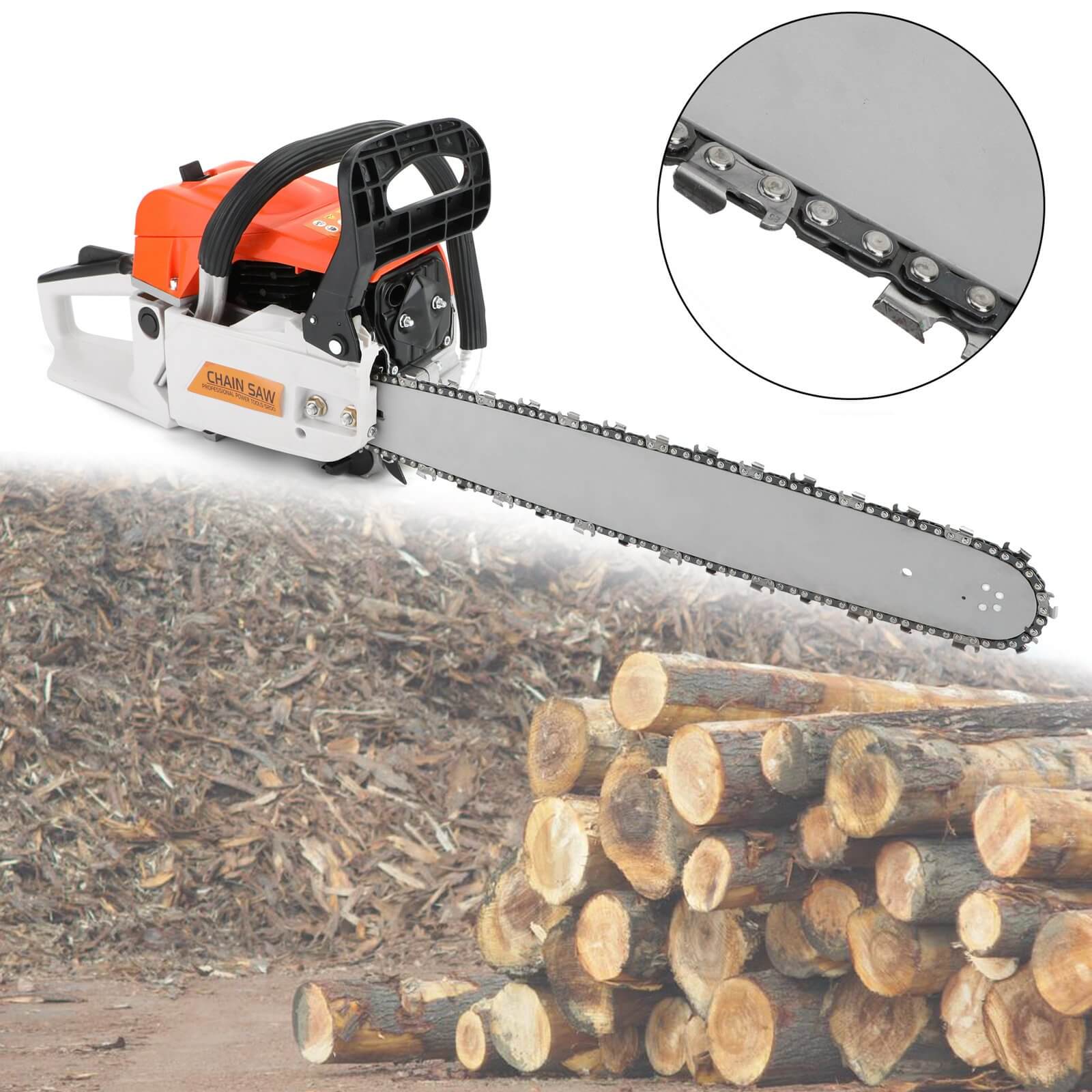 22'' 52CC Chain Saw Cutting Wood Aluminum Chain Saws Best Gasoline Chainsaws Red for Sale