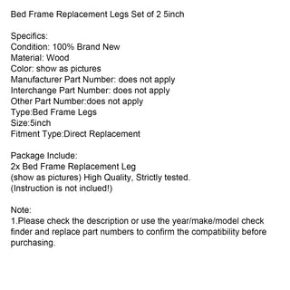 Bed Frame Replacement Legs Set of 2 5inch