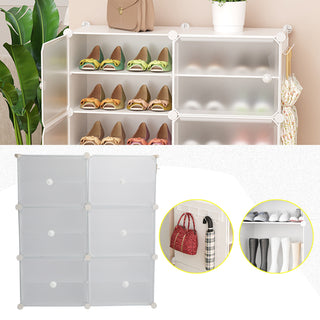 24 Pair Stackable Shoe Storage Cabinet Drawer Box Plastic Frame