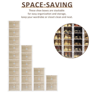 2-9 Pair No-Installation Shoe Storage Cabinet Drawer Box Plastic Frame Shoe Box