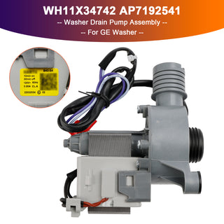 WH11X34742 AP7192541 Washer Drain Pump Assembly for GE Washing Machine