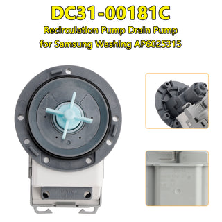 DC31-00181C Recirculation Pump Drain Pump for Samsung Washing AP6025315