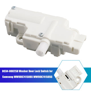 DC34-00025D Washer Door Lock Switch for Samsung WW90K74150OX WW90K74150SC