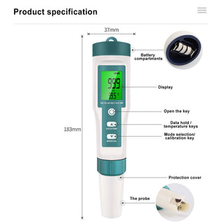 7-In-1 Water Quality Tester Digital Water Quality Meter Multi-Parameter Water Tester