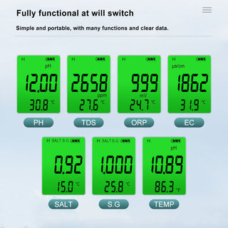 7-In-1 Water Quality Tester Digital Water Quality Meter Multi-Parameter Water Tester