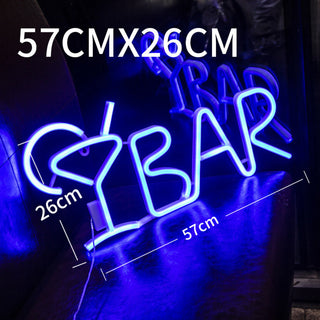 BAR Neon Sign Light LED Juice Letter Neon Lamp Tube Party Night Light Lamp