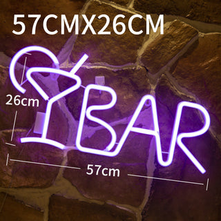 BAR Neon Sign Light LED Juice Letter Neon Lamp Tube Party Night Light Lamp