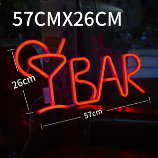 BAR Neon Sign Light LED Juice Letter Neon Lamp Tube Party Night Light Lamp