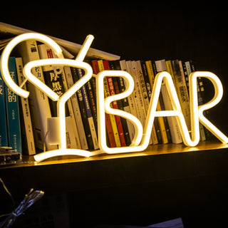 BAR Neon Sign Light LED Juice Letter Neon Lamp Tube Party Night Light Lamp