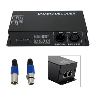 LED RGB DMX 512 Controller Decoder Dimmer 3Channels 24A 3x8A Stripe Light