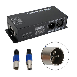 LED RGB DMX 512 Controller Decoder Dimmer 3Channels 24A 3x8A Stripe Light